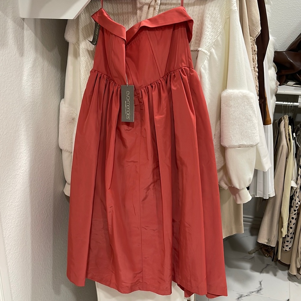Eva Mendez New York and Company Orange pink dress cute flowy free shipping